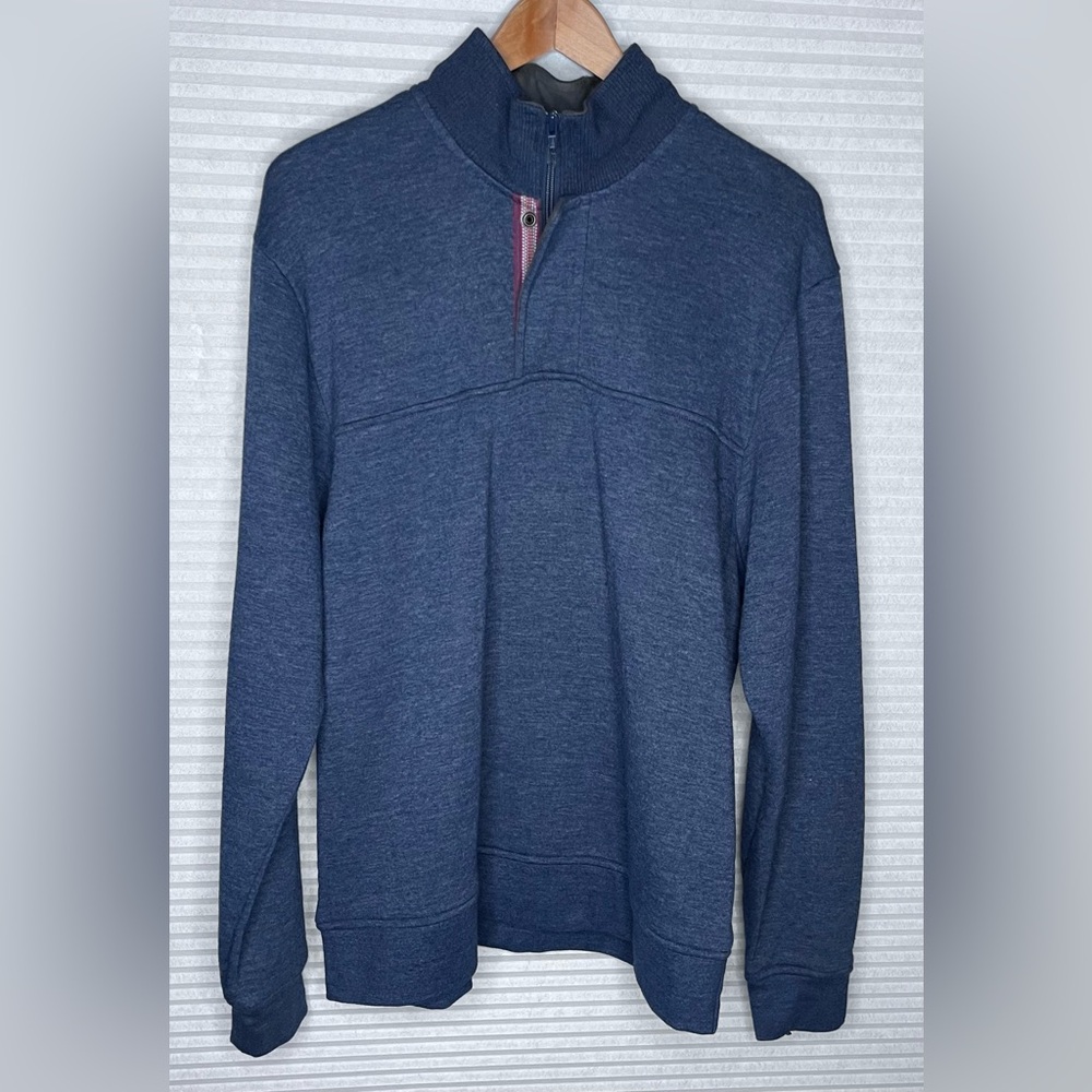 Orvis Men's Pullover Sweatshirt Fleece Lined Quarter Zip Outdoor Size L Blue - Picture 9 of 15
